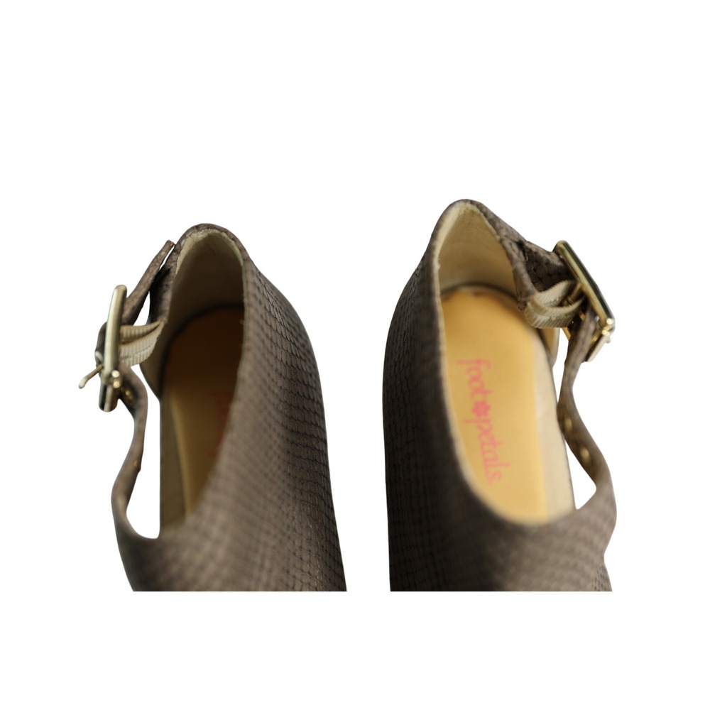 Jimmy‎ Choo Grey Snakeskin Peep Toe Ankle Booties Cutout Buckle Heels Size 38 - Picture 2 of 8